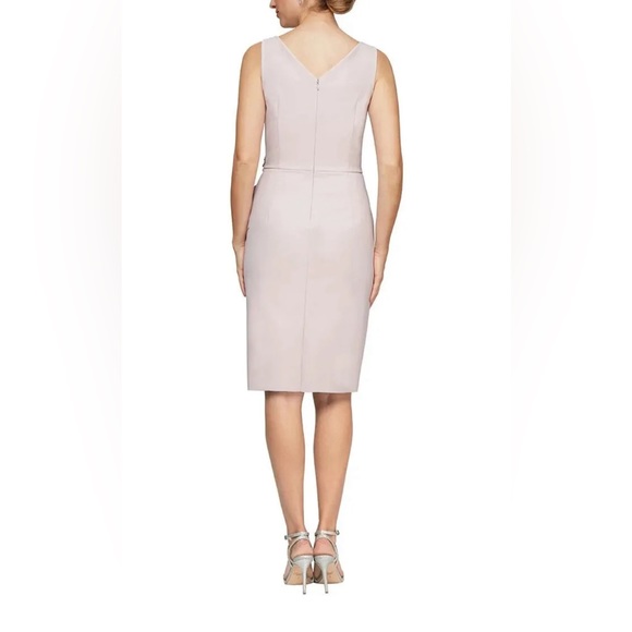 Alex Evenings Women's Slimming Short Ruched Dress with Ruffle, Size 12 - Picture 2 of 9